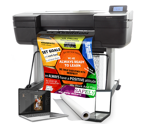 Poster printer machine packages for schools.