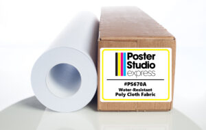 A roll of water-resistant poly cloth fabric from Poster Studio Express