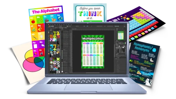 Laptop with Poster Printer Templates Poster Printer Software for our Poster Maker