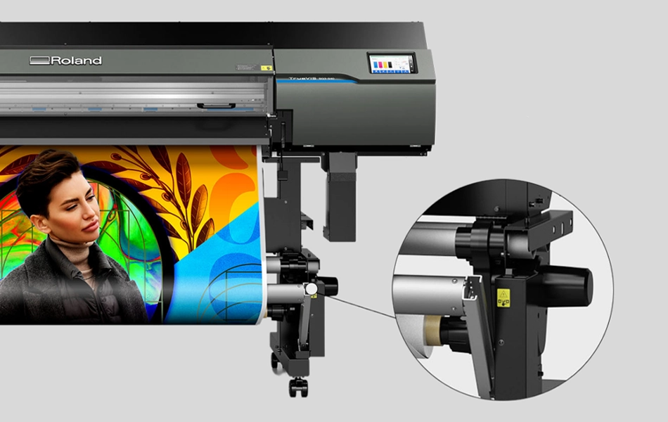 Close-up of the Paper Roller on the Flex 30 Pro Poster Printer Cutter