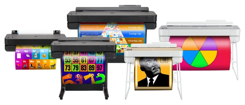 Poster Studio Express poster makers printing a large, colorful school banners