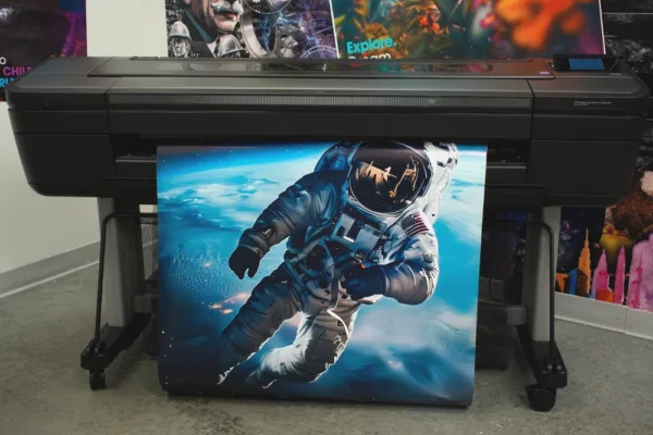 Large format poster printer at Poster Studio Express with astronaut poster print