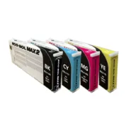 Complete ink set for Flex 20 Poster Printer Cutter, featuring black, cyan, magenta, yellow
