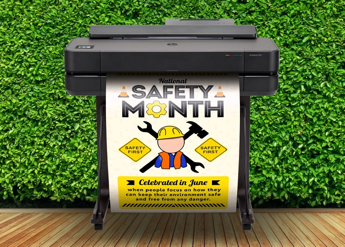 Poster Printer Machine Printing Safety Poster High-resolution print generated by a school poster maker