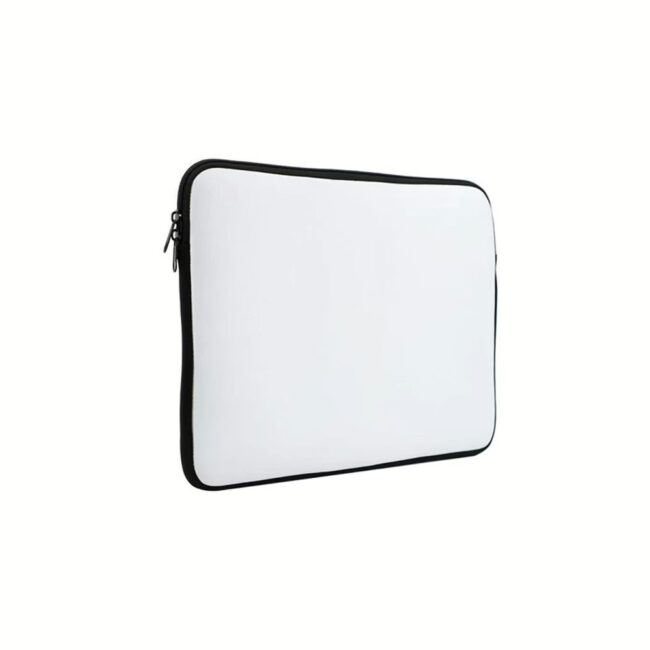 14.5 x 13-inch sublimation-ready laptop sleeve featuring a durable design and zipper closure