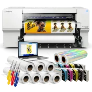 Flex 30 Package A with printer, accessories, extra ink, and design software