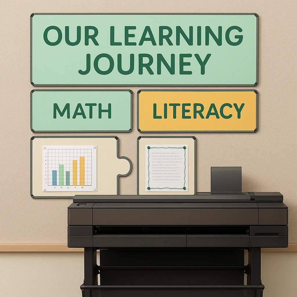 A close-up view of a well-organized modular bulletin board system the 
