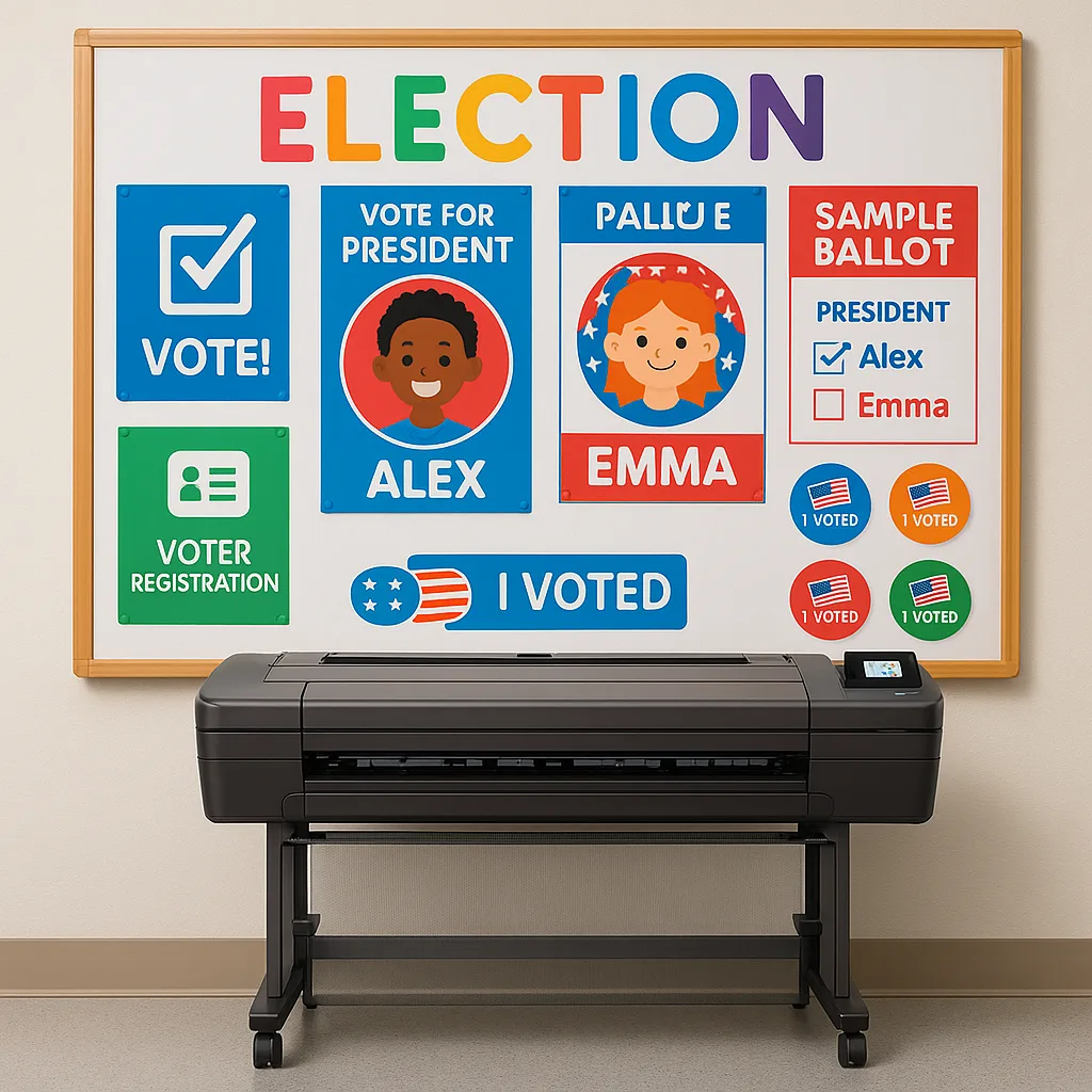 Mock election materials display