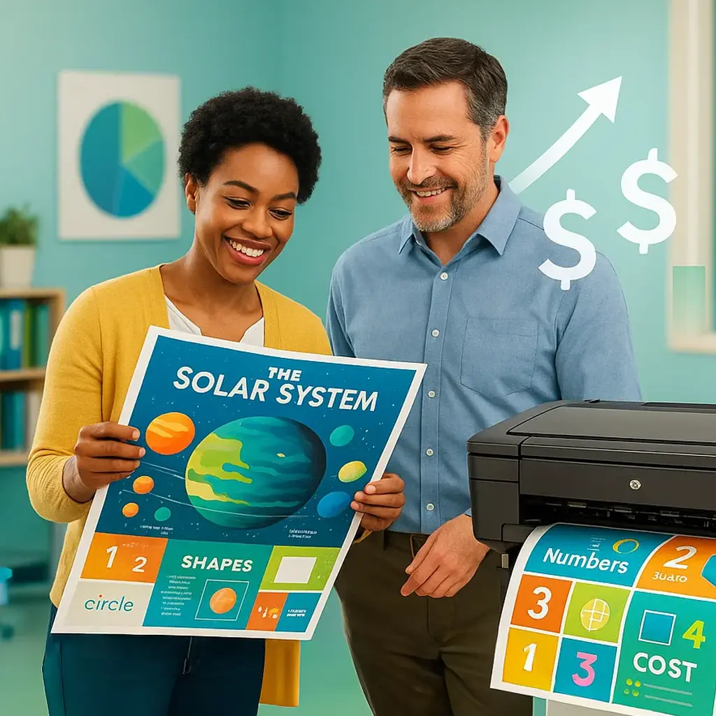 A professional, data-driven hero image for a blog post about school poster printer ROI. A professional, data-driven hero image for a blog post about school poster printer ROI.