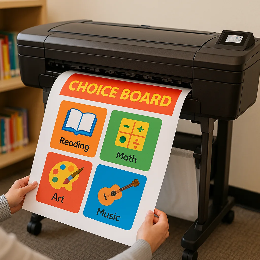 Education Express poster printer creating communication boards