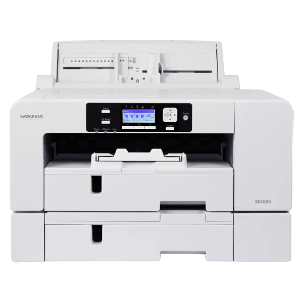 Option tray accessory for the SG1000 VersiFlex sublimation printer to expand media capacity