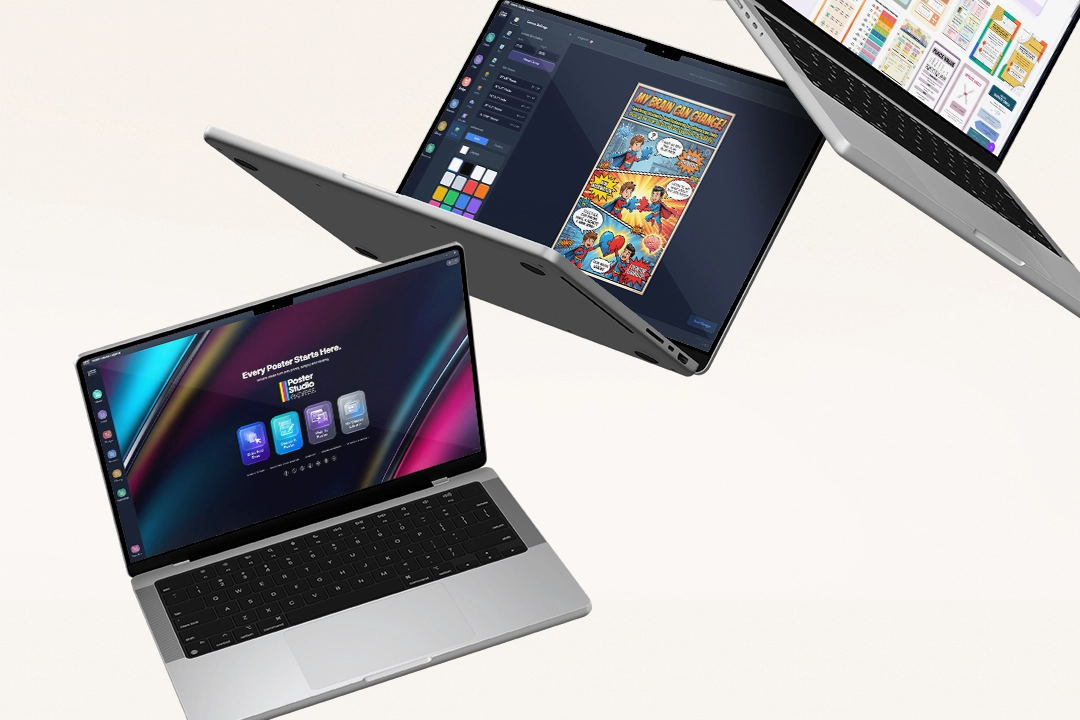 StudioCore design software running on a school laptop