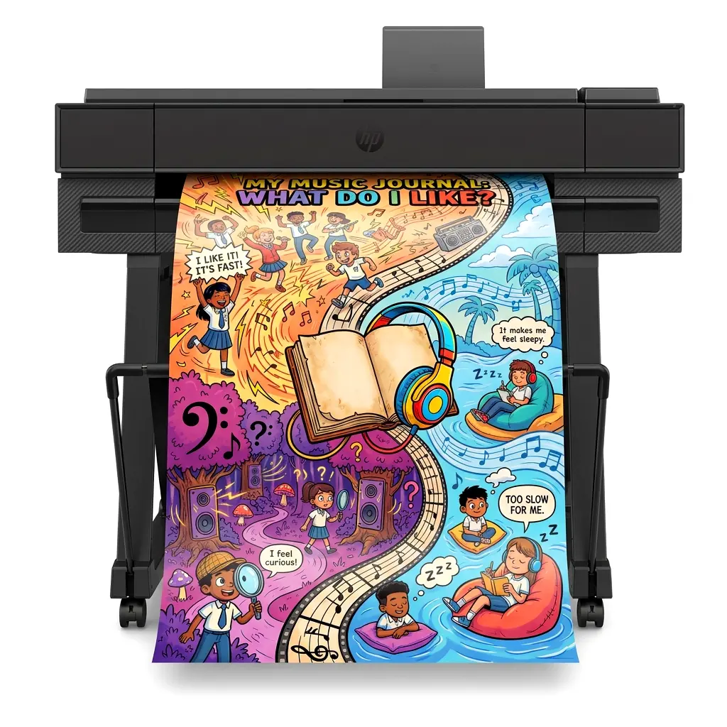 School Poster Maker Machine printing a poster - 2026 Version.