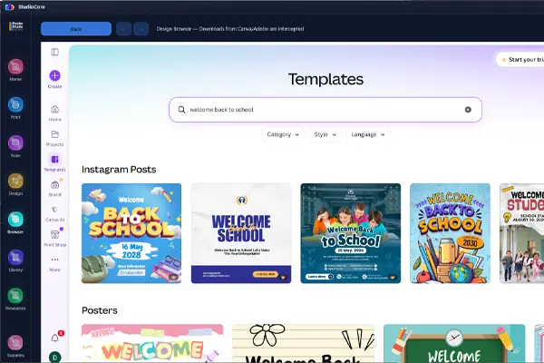 Print from phone or Canva — web-to-poster workflow