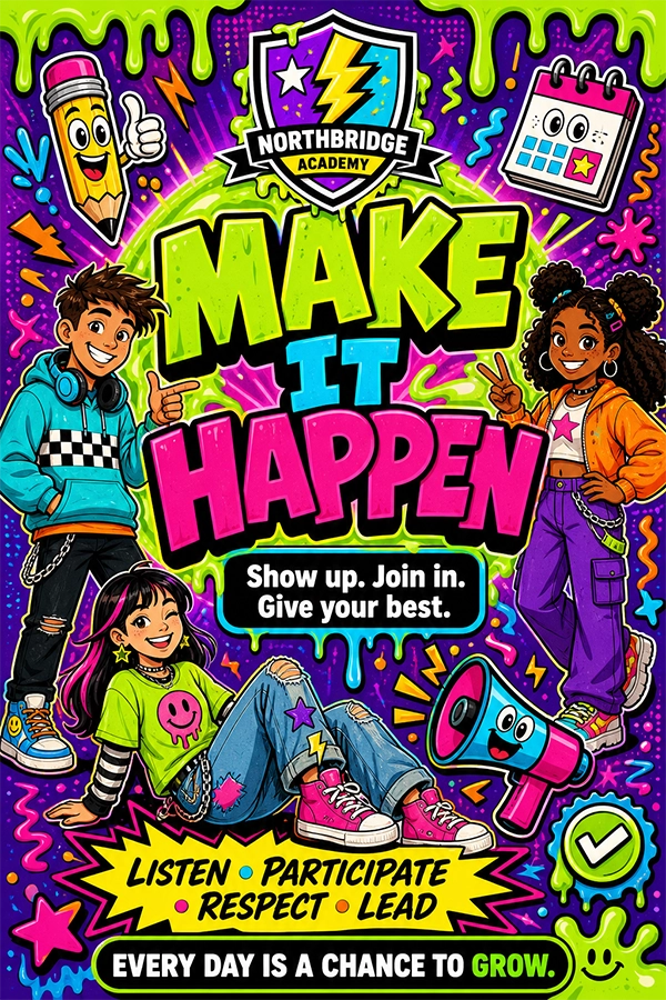 A 24x36 inch school poster — the most popular size