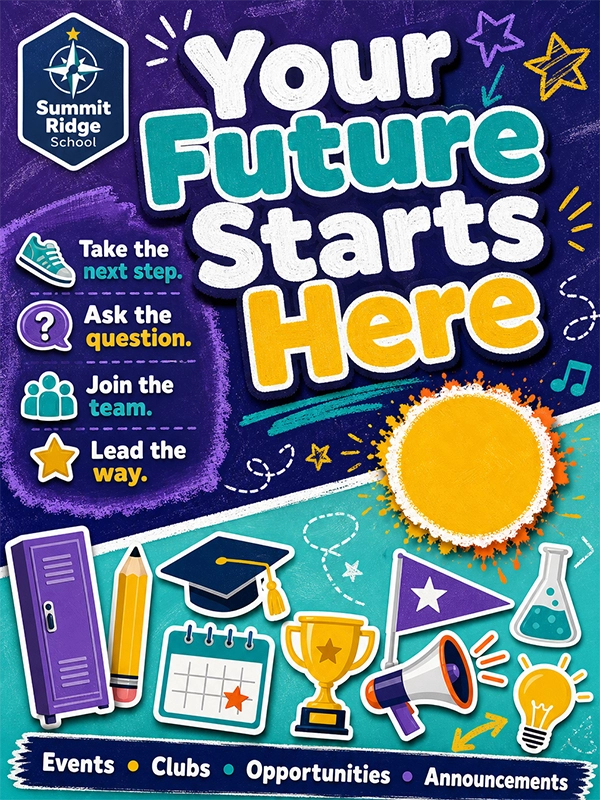 A 36x48 inch hallway school poster sample