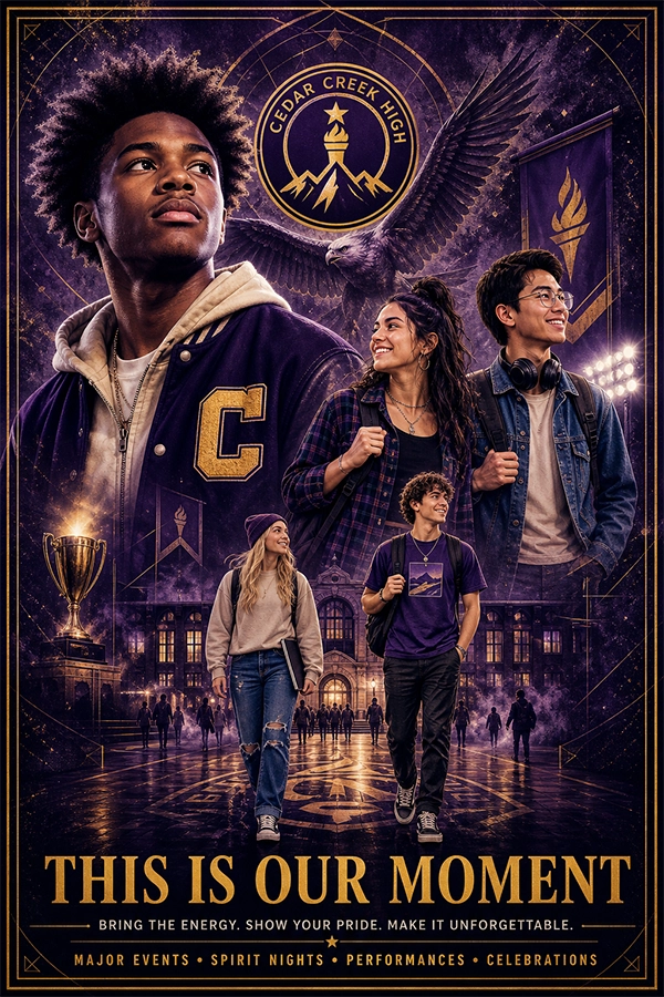 A 44x66 inch big-impact school event poster