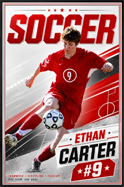 Sports athlete school poster — 24x36 satin photo paper print sample on Studio Series