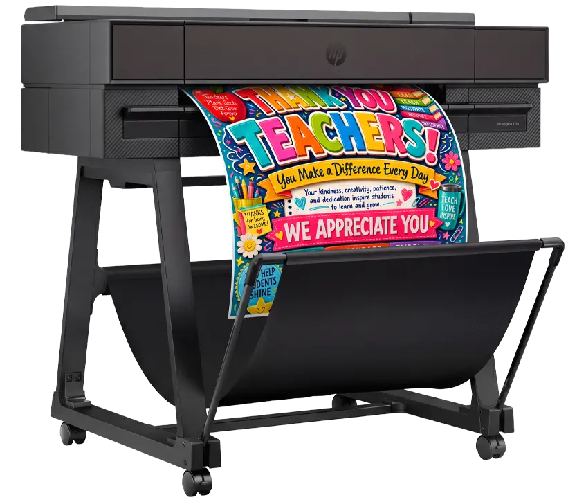 School poster printer with teacher appreciation poster