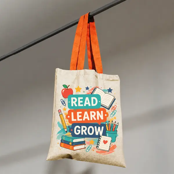 Custom school tote bags made with a print and cut machine for schools