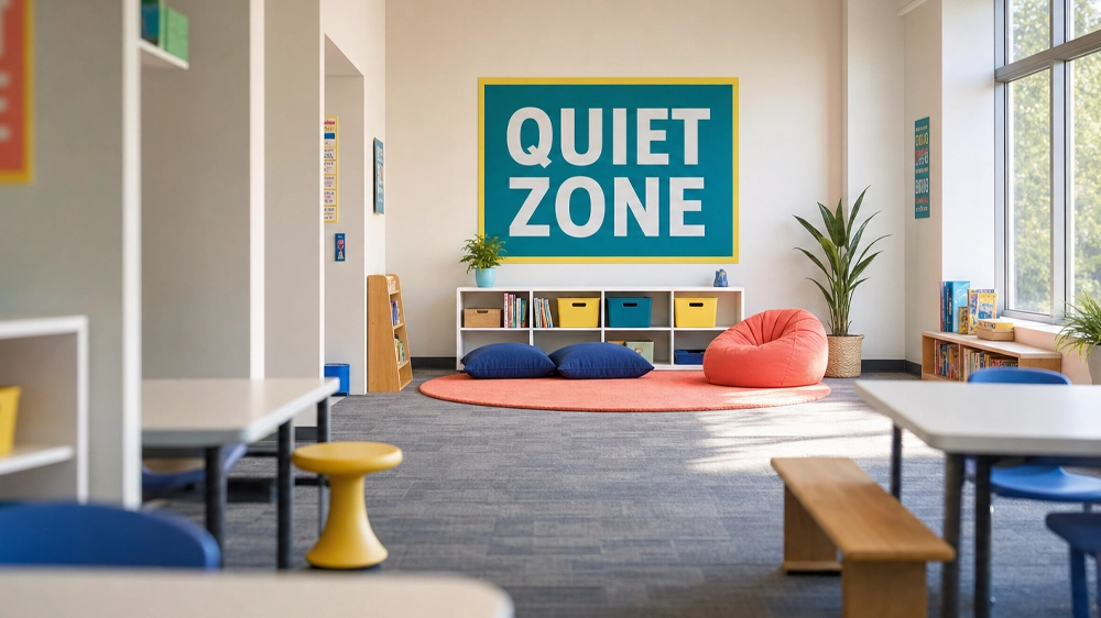 printed learning zone signs classroom decoration idea for flexible seating