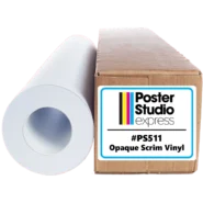 Opaque Scrim Vinyl roll #PS511 from Poster Studio Express — 100% opaque wide-format banner vinyl with shipping box