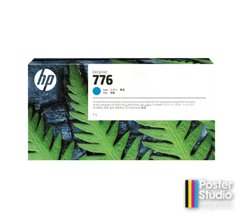 HP 776 1-liter Cyan Ink Cartridge