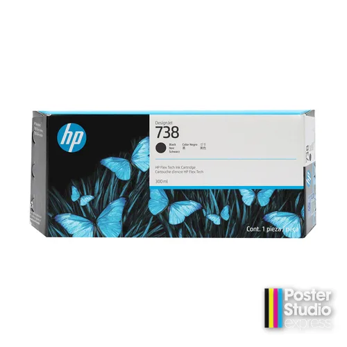 HP 738 300-ml Black DesignJet Ink Cartridge