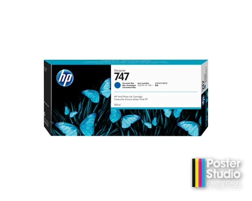 HP 747 300-ml Chromatic Blue DesignJet Ink Cartridge