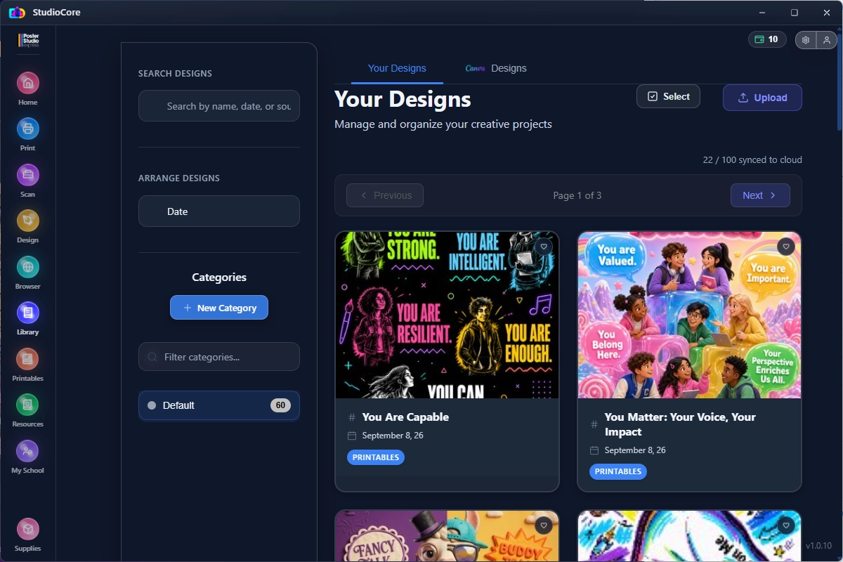 StudioCore My Design Library